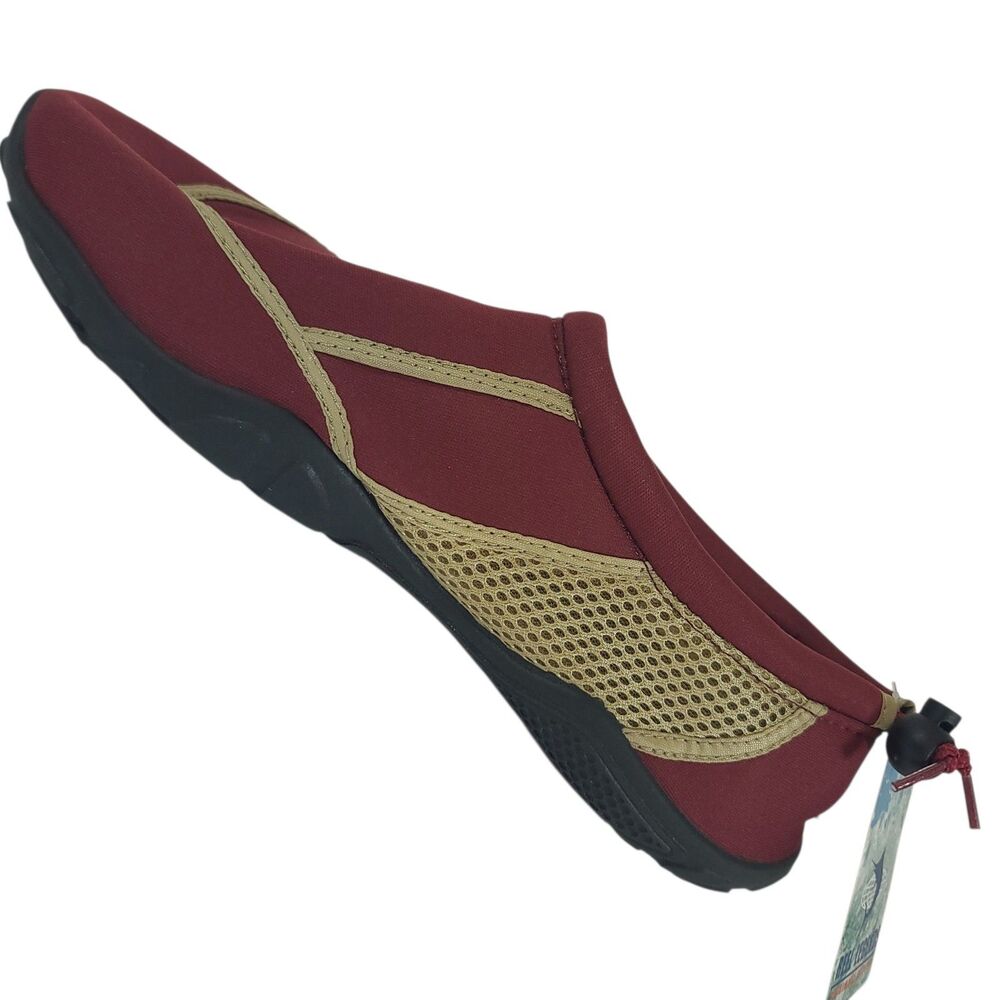 Reel Legends Gulf Water Shoes  Burgundy & Gold US Men's Size 10 NEW WITH TAGS
